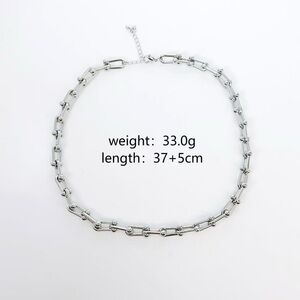 Silver Link Beaded Chain Necklace - Women Jewelry